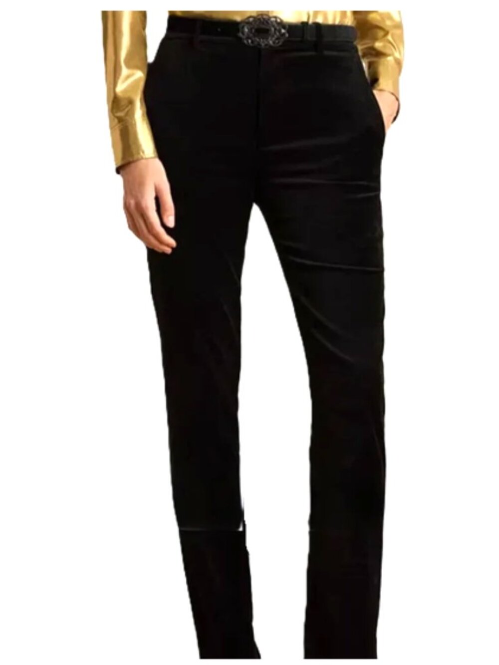 Lauren Ralph Lauren Black Stretch Velvet Pants size 12